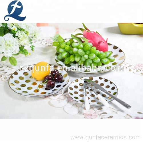 Dinnerware Round Shape Table Dishes With Polka Dot